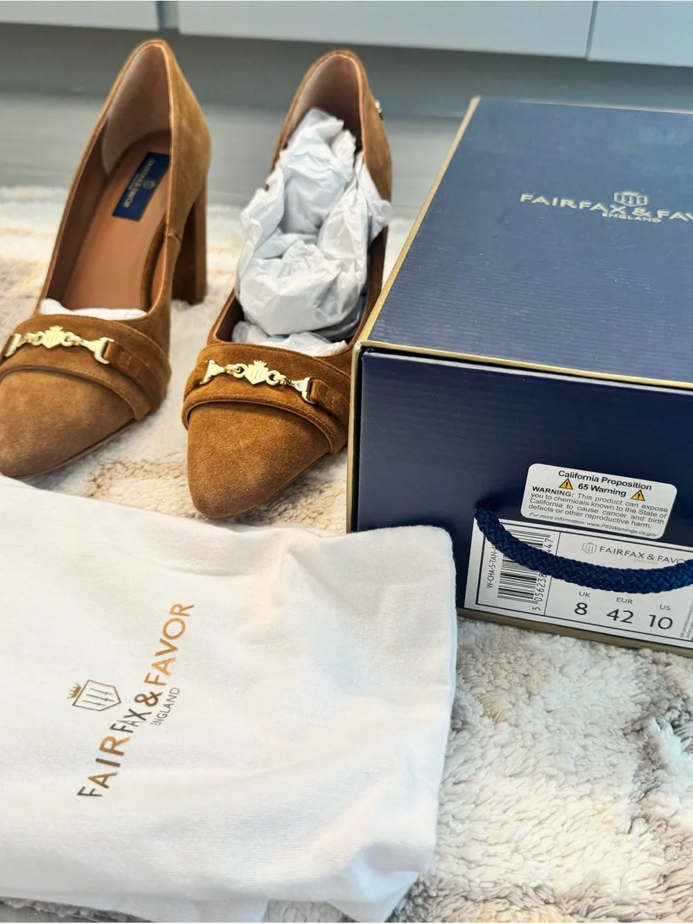 Fairfax & Favor Chantilly Heel Tan Suede
